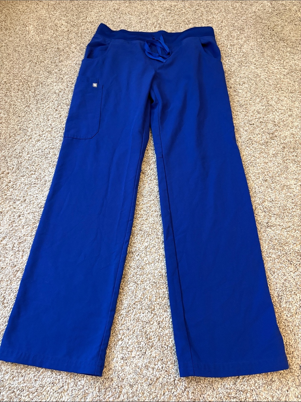Figs Wide-Leg Drawstring Pants in Cobalt Blue